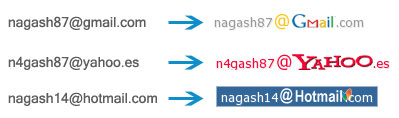 Generador de Iconos de E-mail: gmail, yahoo, hotmail, aol, etc