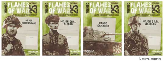diseño de flyer, diplomas y bases del torneo de flames of war con photoshop e ilustrator