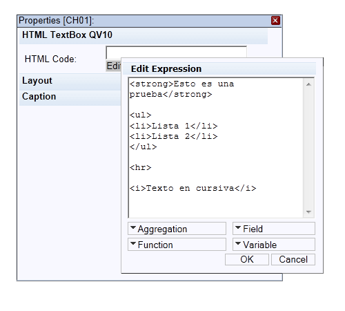 Extension de TextBox que muestra código HTML en QlikView 10